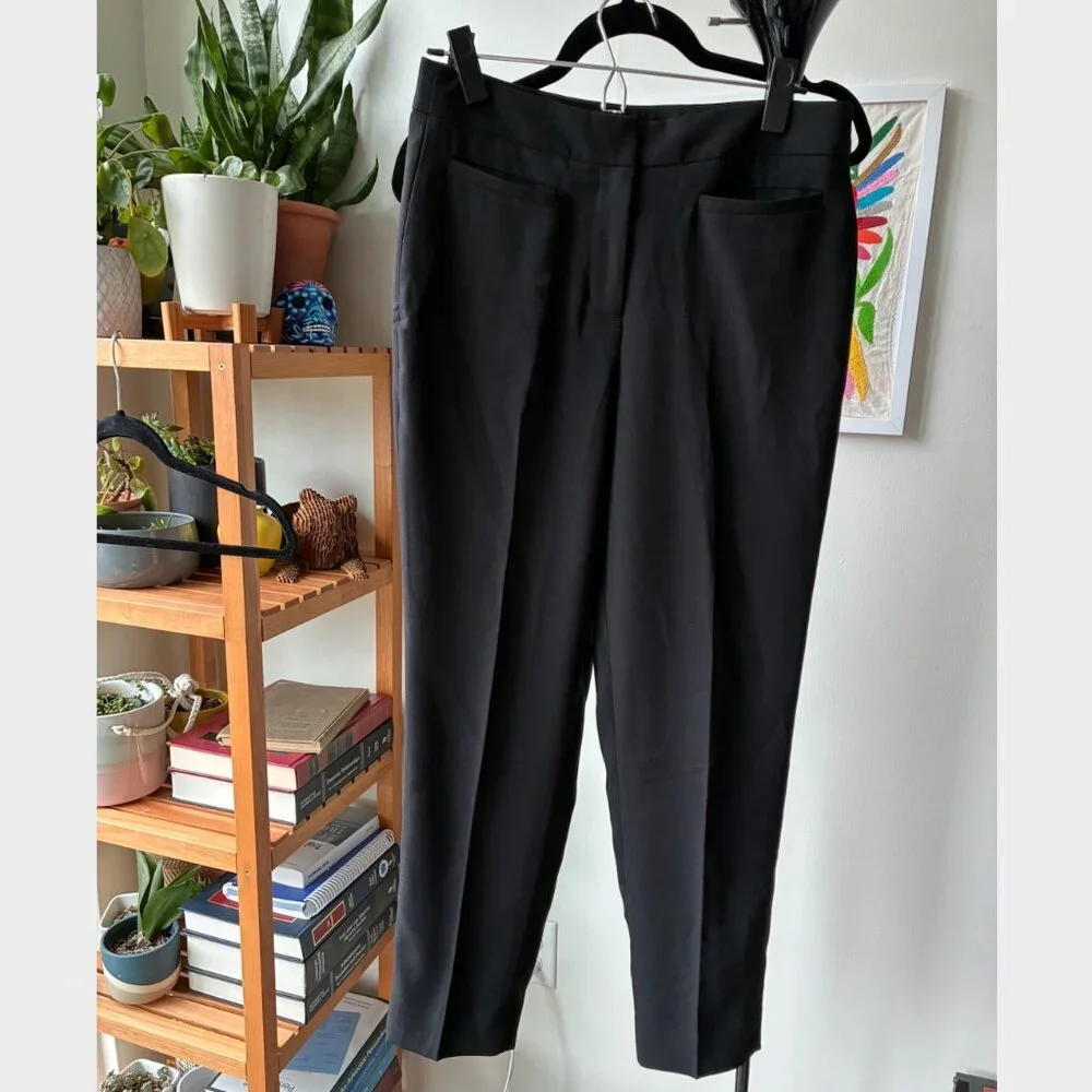 J. Crew Black French Girl Slim Crop Pant in 365 Crepe - Size 4